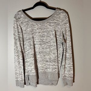 90 DEGREE Heathered Gray Cross Back Sweatshirt Sz L